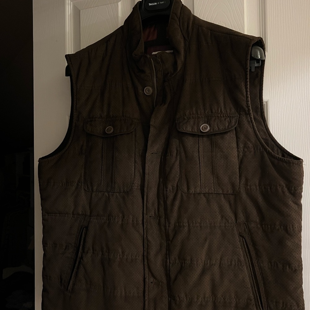 Men, Johnston & Murphy Vest, Brown, XL